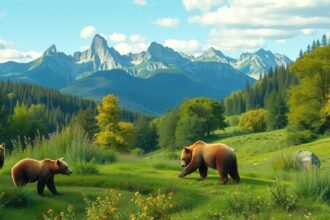 Barnamedvék a Zernyesti medvemenhely zöld dombjain