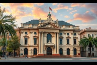 A marosvásárhelyi Nemzeti Színház lélegzetelállító homlokzata.