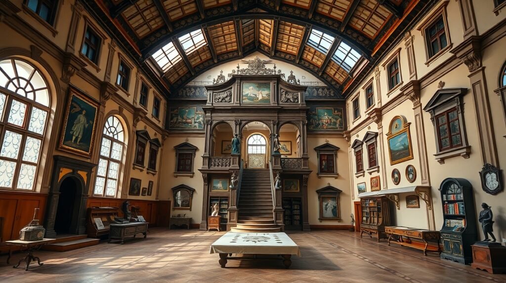 A Néprajzi Múzeum belső tere, Toldalagi-palota, Marosvásárhely.