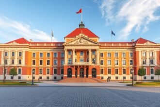 A Marosvásárhelyi közigazgatási palota impozáns homlokzata