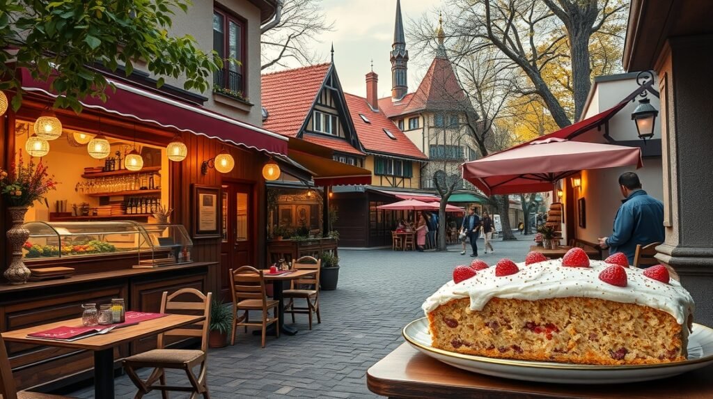 Varga-béles a Marosvásárhelyi kávézó előtt, ízletes édesség.