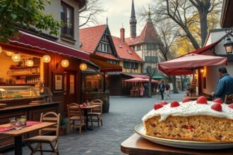 Varga-béles a Marosvásárhelyi kávézó előtt, ízletes édesség.