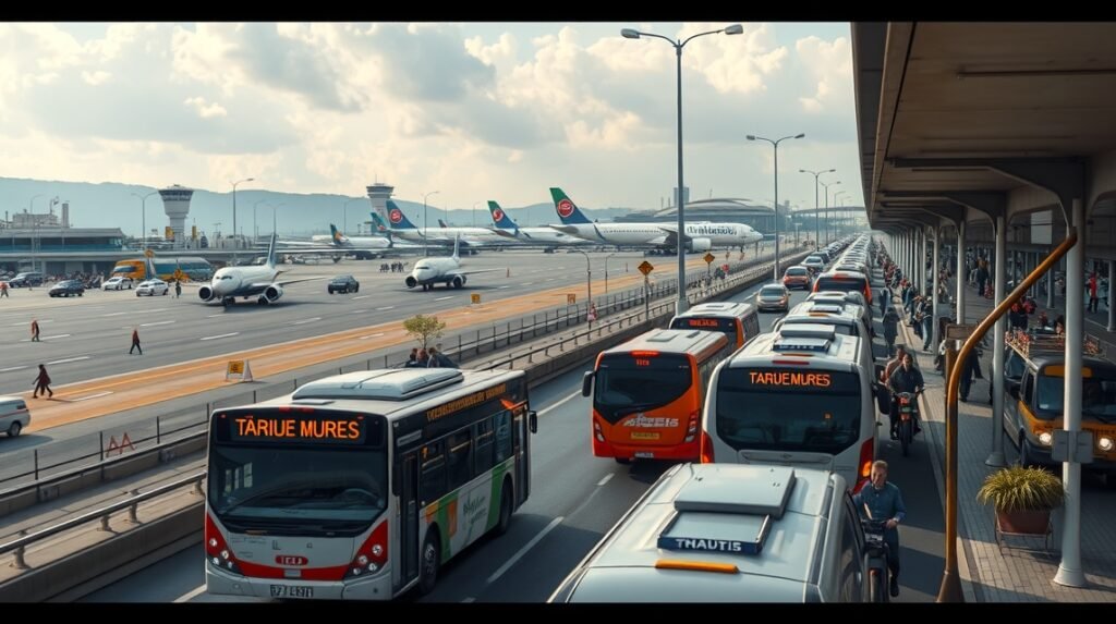 Marosvásárhely repülőtere és városi buszok közlekedése