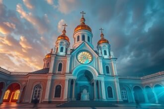 Moldvai Metropolitan Katedrális látképe Jászvásáron, Románia