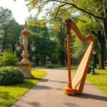 A hárfa a Copou Parkban, Jászvásár természeti szépségei között.