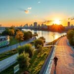 Varsói naplemente a Visztula partján