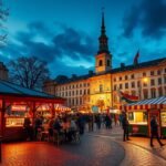 Kézműves sör pavilonok Varsó éjszakai piacon, Nowy Świat környékén.