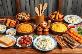 Szlovén tradicionális ételek fenséges tálalásban