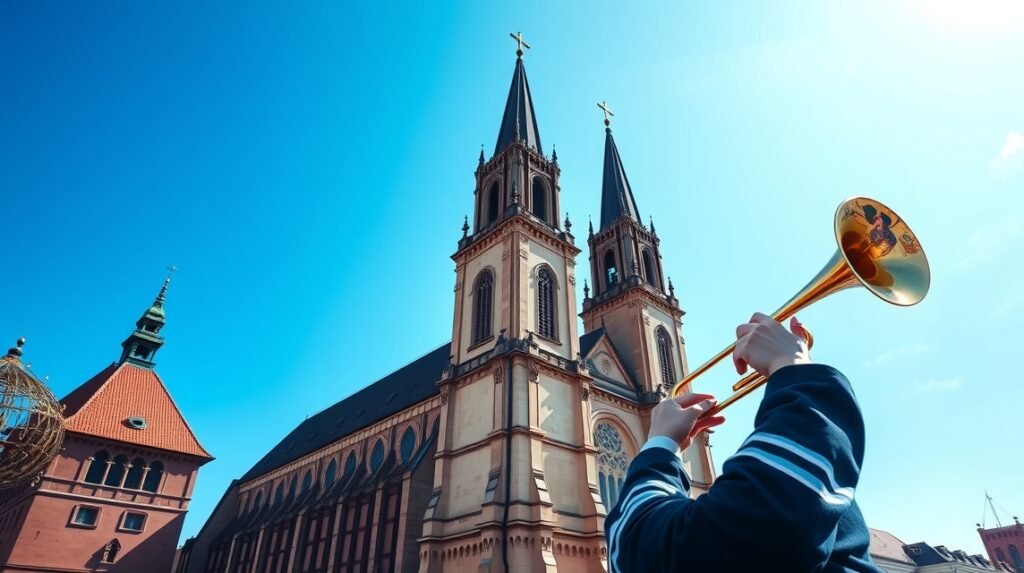 A Mária-templom és a trombitaszó Krakkóban