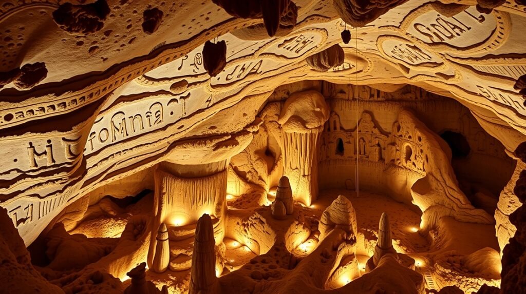 A Wieliczkai sóbánya csodálatos barlangjának belső nézete