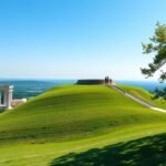 Kościuszko-halom kilátás Krakkóra és a Visztulára