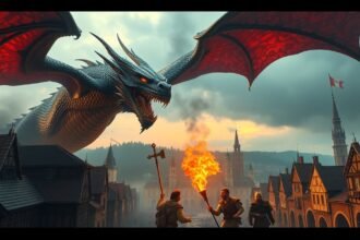 A Waweli sárkány legendáját ábrázoló jelenet Krakkóban.