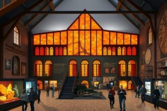 Borostyán Múzeum belső tér a Nagy Malomban Gdańskban