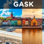 Gdańsk városnézet négy évszakban Lengyelországban