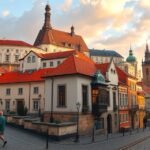 Prága történelmi Arany utcácska macskakövekkel és régi házakkal