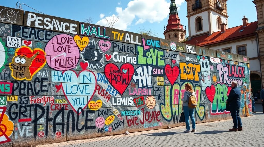 Prága John Lennon-fala színes üzenetei