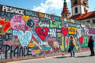 Prága John Lennon-fala színes üzenetei
