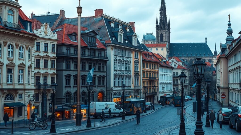 Prága történelmi utcái és épületei Franz Kafka nyomában