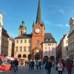 Szabadság tér, Brno nyüzsgő városi élet és piac