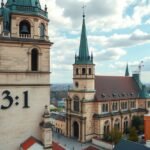 Brno híres harangtorony, delben 11-kor harangozás