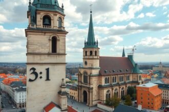 Brno híres harangtorony, delben 11-kor harangozás