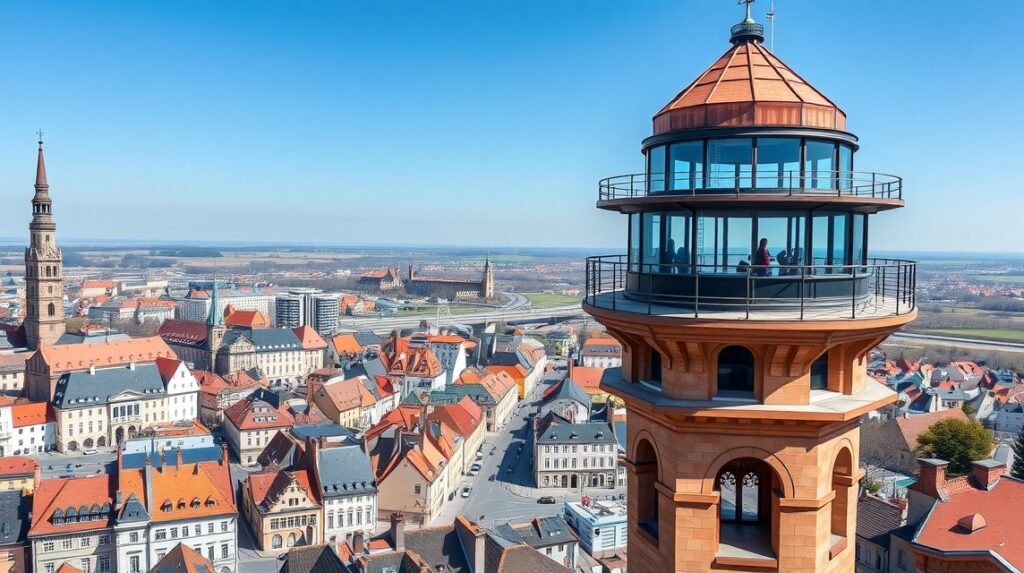 Panoráma az Új Városháza kilátótornyából Ostravában.