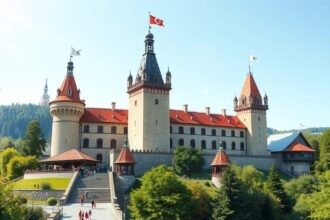 Sziléziai Ostrava vára gyönyörű panoráma kilátással.