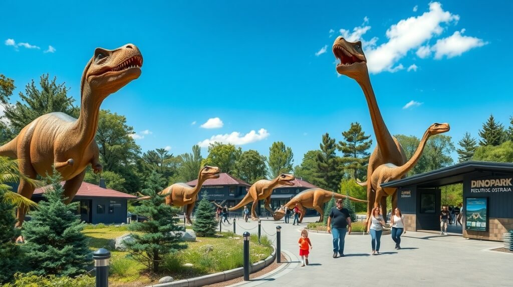 DinoPark Ostrava: életnagyságú dinoszauruszok családi programhoz.
