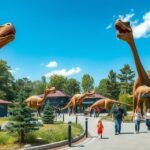 DinoPark Ostrava: életnagyságú dinoszauruszok családi programhoz.