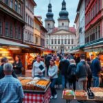 Ostravai gasztronómiai piacon helyi ételek és sörök bemutatása