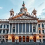 A La Fenice Operaház gyönyörű homlokzata Velencében, Olaszországban.