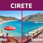 Kréta tengerparti táj a májusi és szeptemberi időszakban