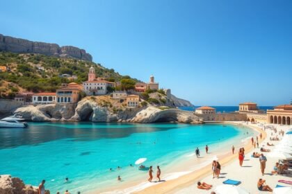 Gyönyörű tengerparti táj Mallorcán napfényben