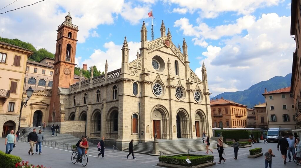 Battistero, a gyönyörű keresztelőkápolna Bergamóban, Olaszországban