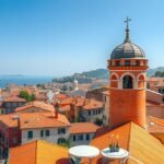 Panoráma Genova városáról a Spianata Castelletto kilátóról.