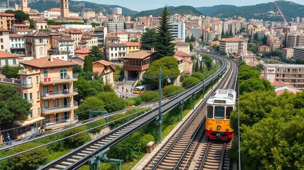 Genova dombos utcái és siklója, hangulatos városi közlekedés