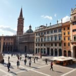 Torino Piazza Castello, a város kulturális központja és történelmi épületei.