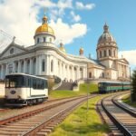 Superga-bazilika és a fogaskerekű Torinóban, Olaszországban