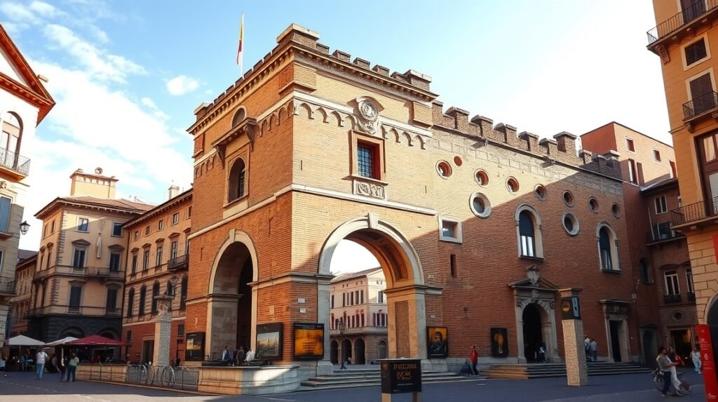 A Porta Palatina római kapu Torinóban, Olaszországban