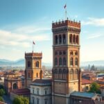 Bologna Két Tornya, Asinelli és Garisenda panorámája