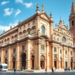 San Petronio-bazilika részlete Bologna városában, Olaszország.