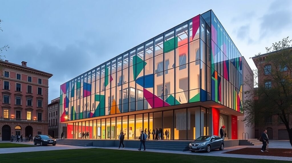 A MAMbo épülete Bologna városában, modern művészeti tárlatokhoz.