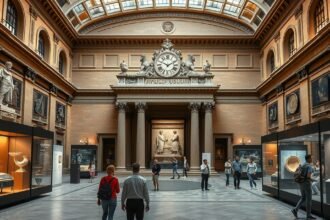 Bologna Régészeti Múzeum belső terének látképe