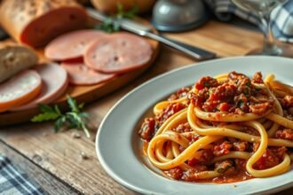 Tagliatelle al Ragù gazdag húsos szósszal és Mortadellával