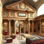 A Régészeti Múzeum belső tere, római művészet és történelmi kiállítások.