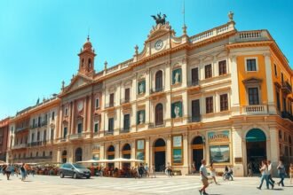 Quattro Canti barokk homlokzatok és városi forgatag Palermo szívében