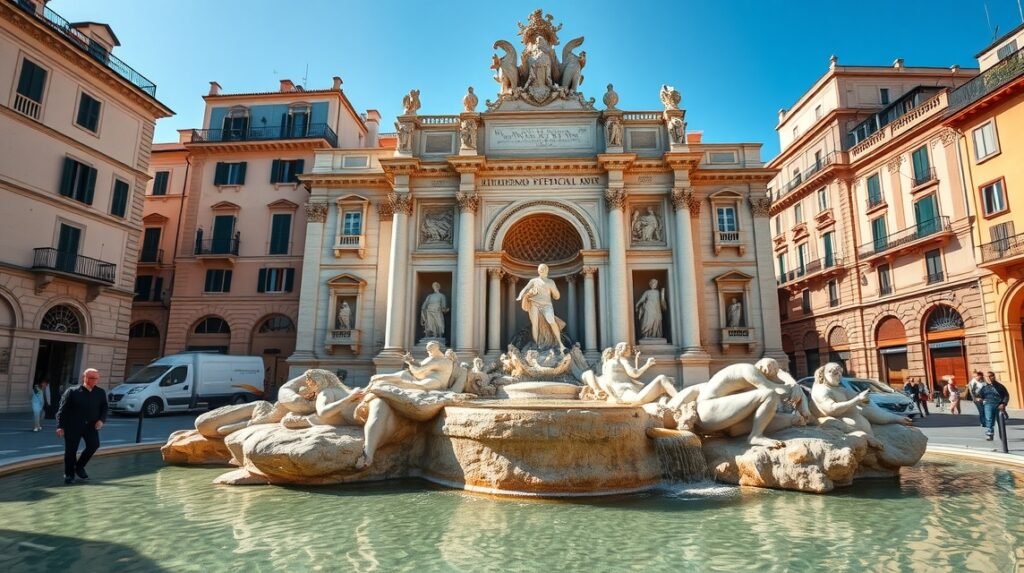 Fontana Pretoria, Palermo barokk szökőkútja díszes vízképekkel.