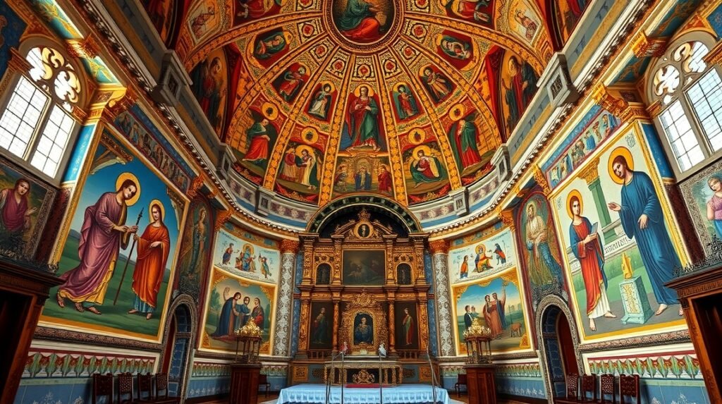 La Martorana templom lenyűgöző bizánci mozaikjainak belső tér