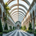 A Mirogoj temető árkádjai Zágrábban, Horvátországban.