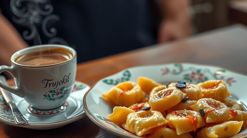 A horvát kávé és házi Štrukli Zágráb ízeivel.